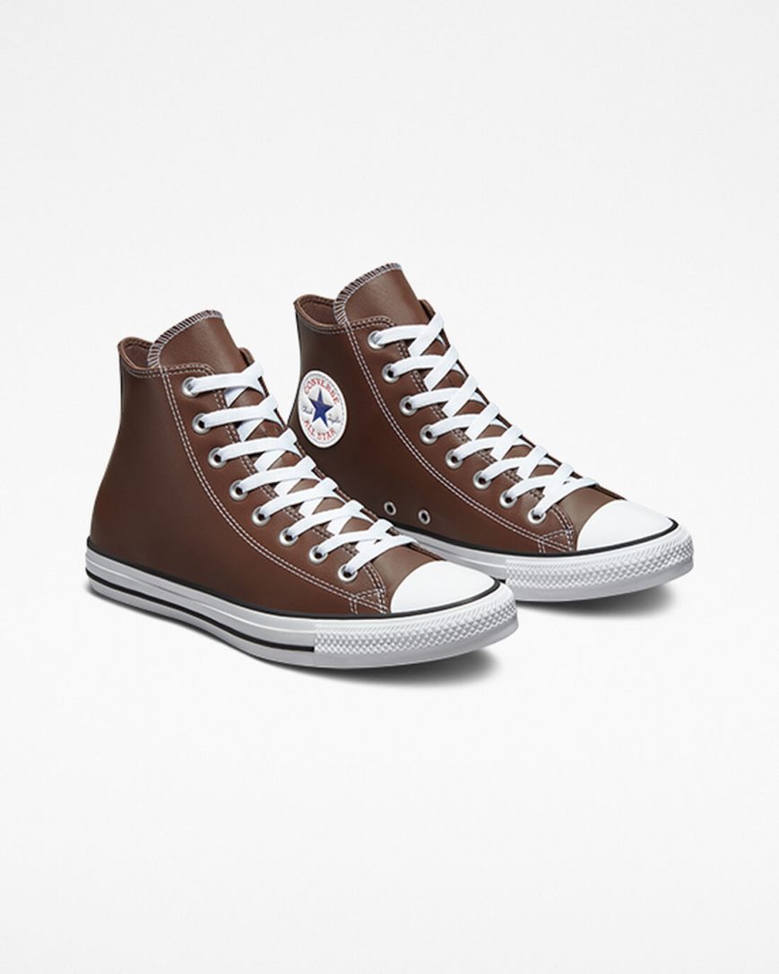 Women's Converse Chuck Taylor All Star Faux Leather High Top Shoes White / Black | AU C3186U